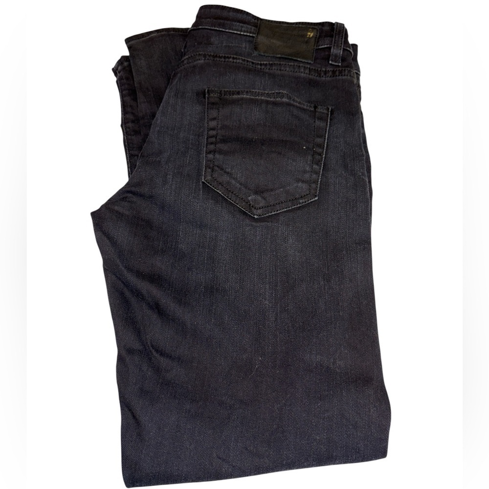 R13 jeans Boy Skinny fit low waist relaxed tapered faded black denim size 25